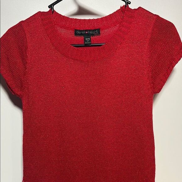 Derek Heart Red Short Sleeve Crew Neck Sweater Dress - Picture 2 of 7